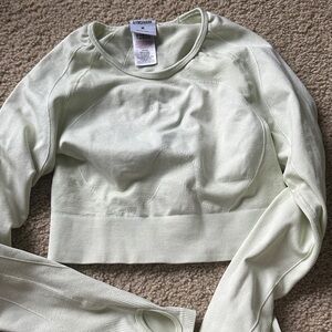 Gymshark yellow Long Sleeve Crop Top